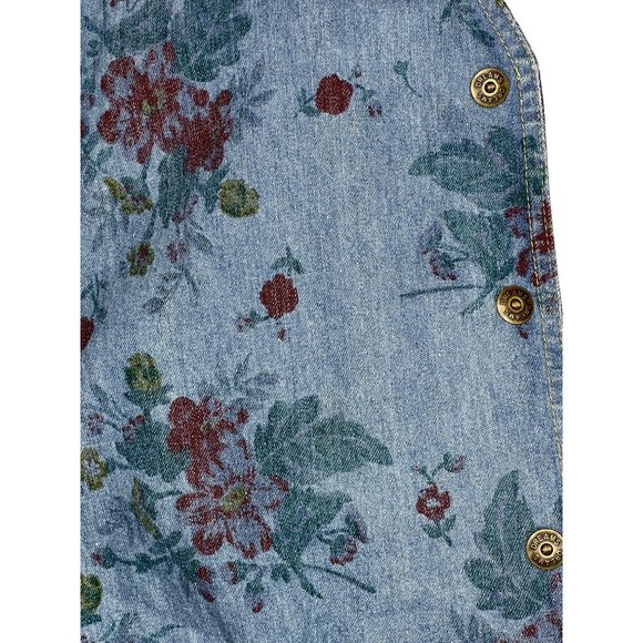 Dreams women’s large denim floral best front buttons, V neck Cotton - Picture 8 of 14